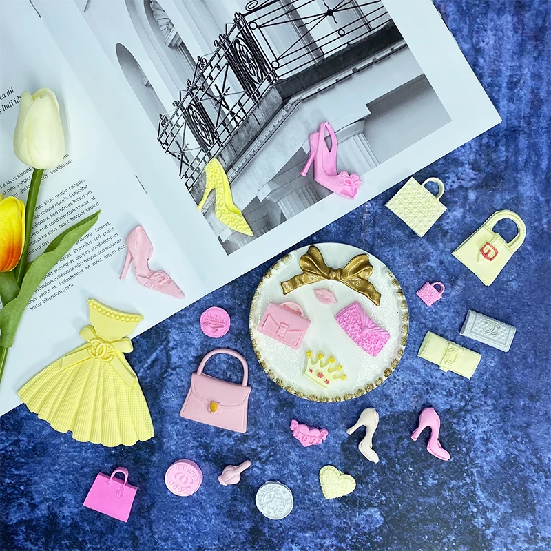 Женские аксессуары силиконовая форма на высоком каблуке с логотипом сумки для