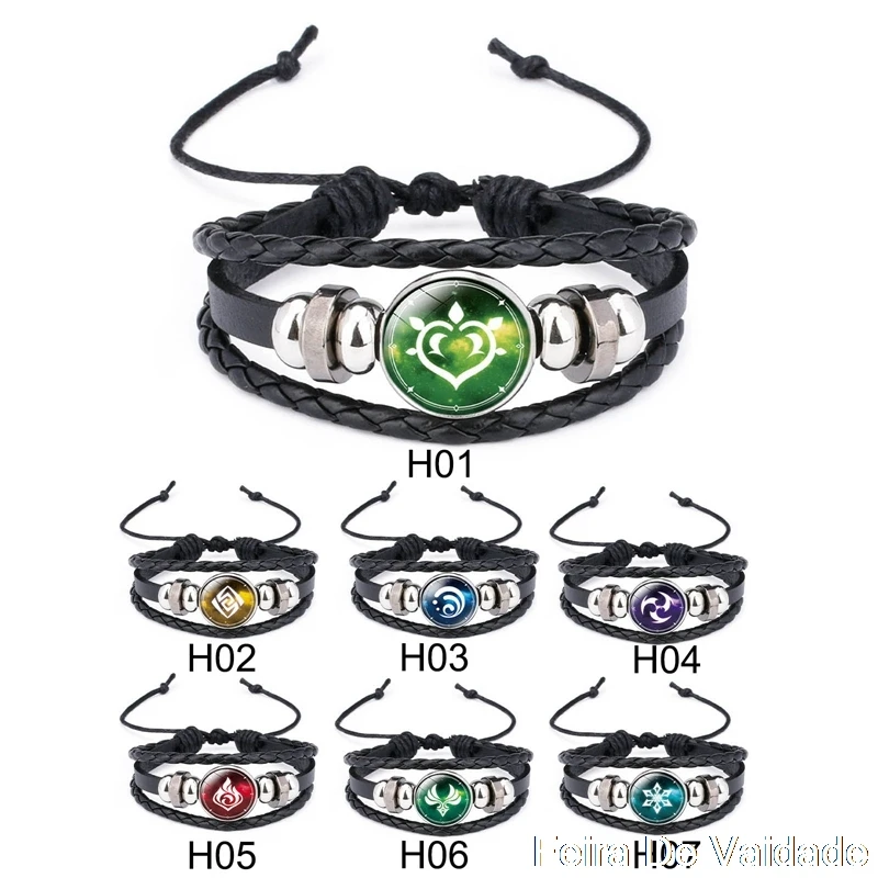 Ударная игра Genshin реквизит для косплея браслет с глазами Бога водой ветром гром