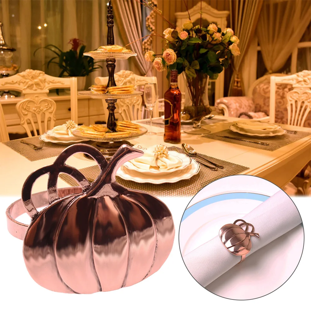 6 шт. тыквы Форма кольца для салфеток Хэллоуин Кухня украшение стола вечеринки