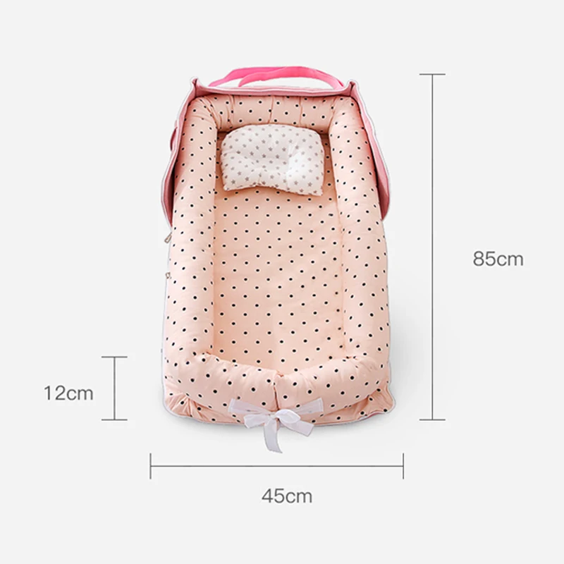 

Portable Baby Bed Nest Newborn For Children's Traval Bed Outdoors Cradle Cotton Bumper Cribs For The Baby Cot Bumper Room Decor