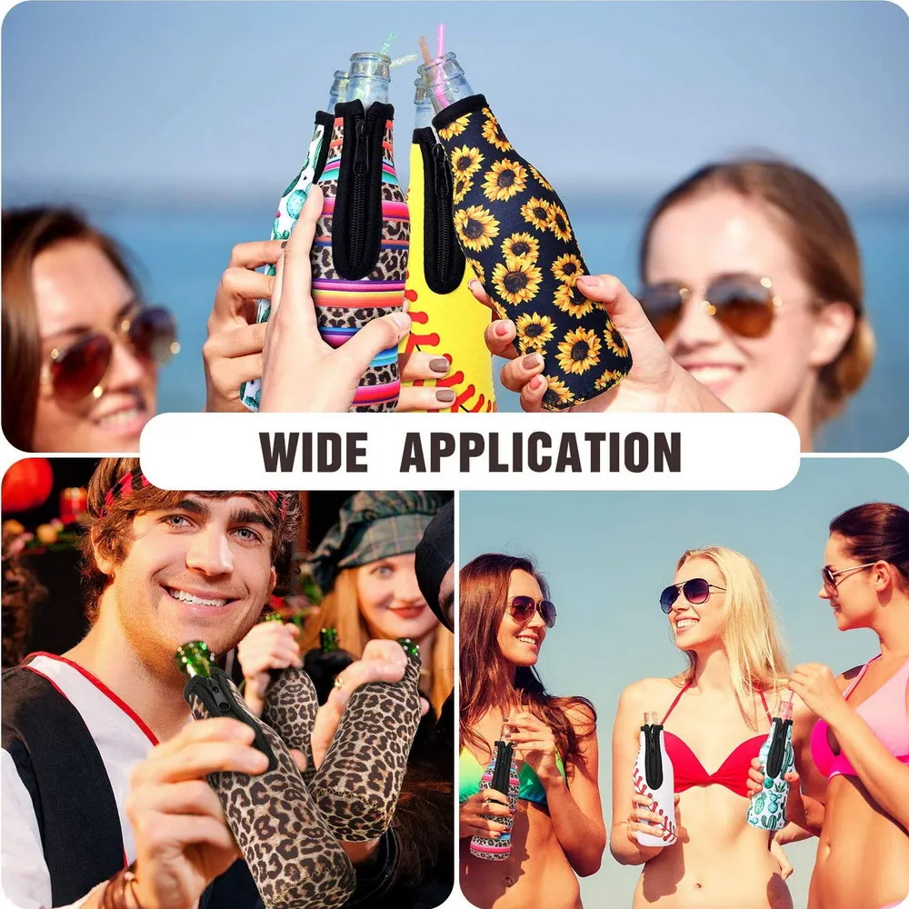 12 шт. охладители для пивных бутылок с молнией неопреновые изоляторы премиум