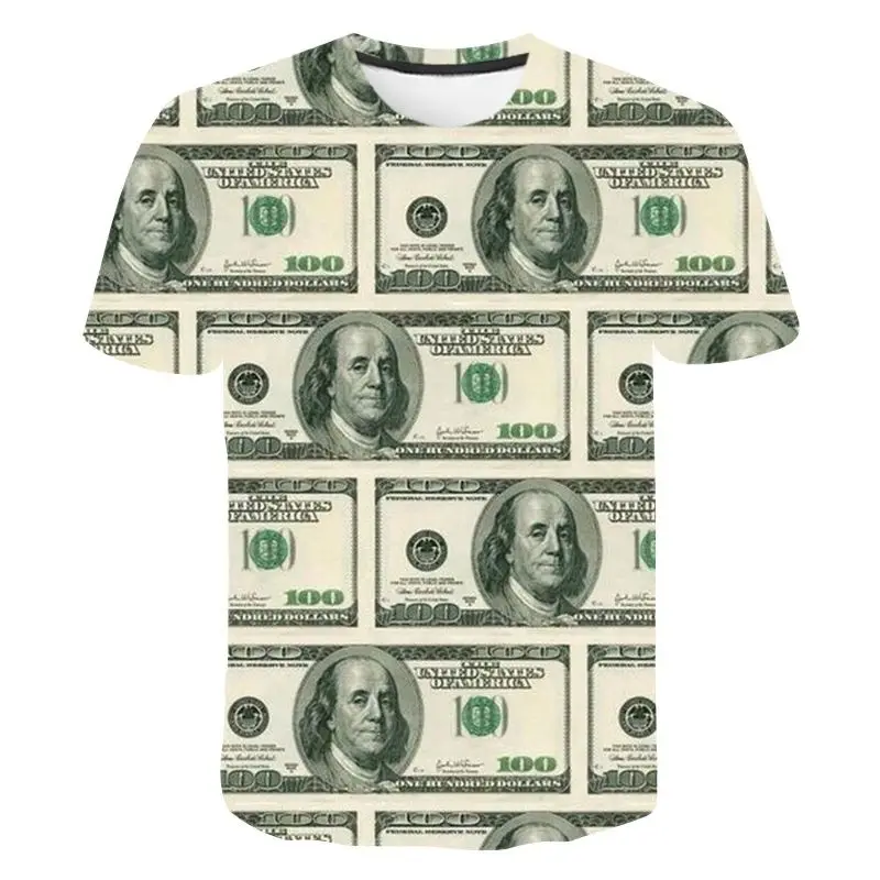 

New Dollar T Shirt Men Women Children Money Printed T-shirt Gothic 3D Print Funny Cool Boy Girl Summer Tops Tees