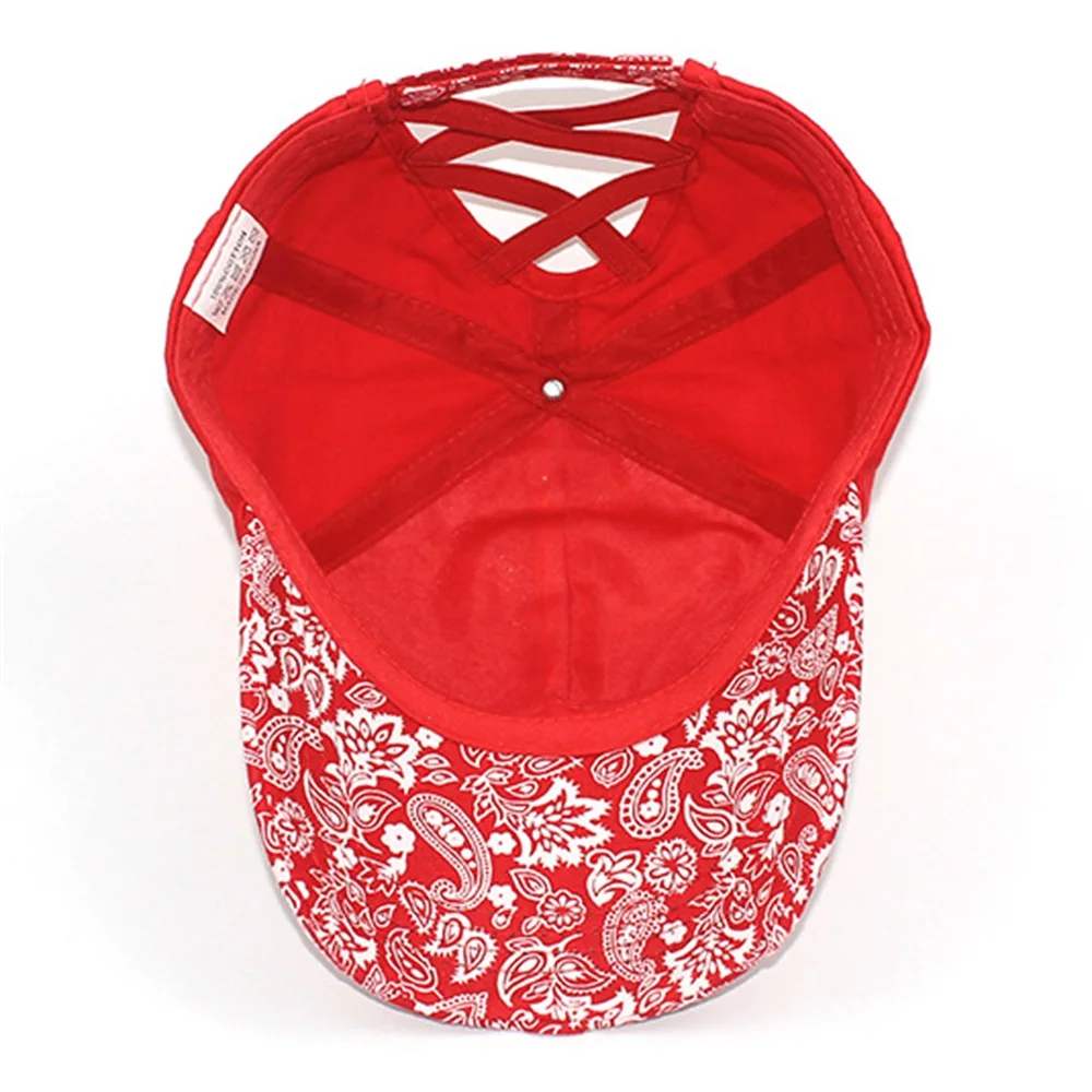 

Classic Wild Bohemian Print Baseball Cap Women Summer Ponytail Baseball Cap Adjustable Cotton Outdoor Sports Sun Hat Trucker Hat