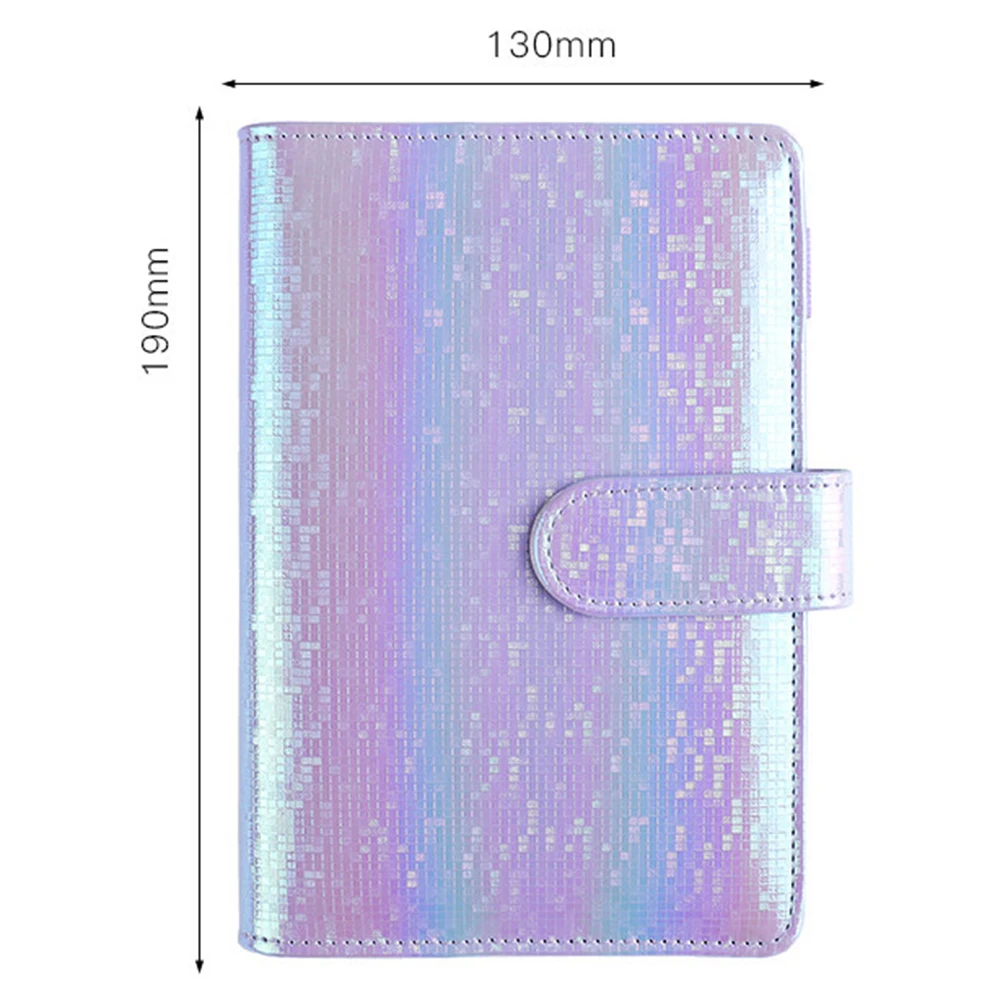 

2021 New A6 Rainbow PU Notebook Binder Refillable 6 Ring Binder Loose Leaf Personal Planner Cover with Magnetic Buckle Closure