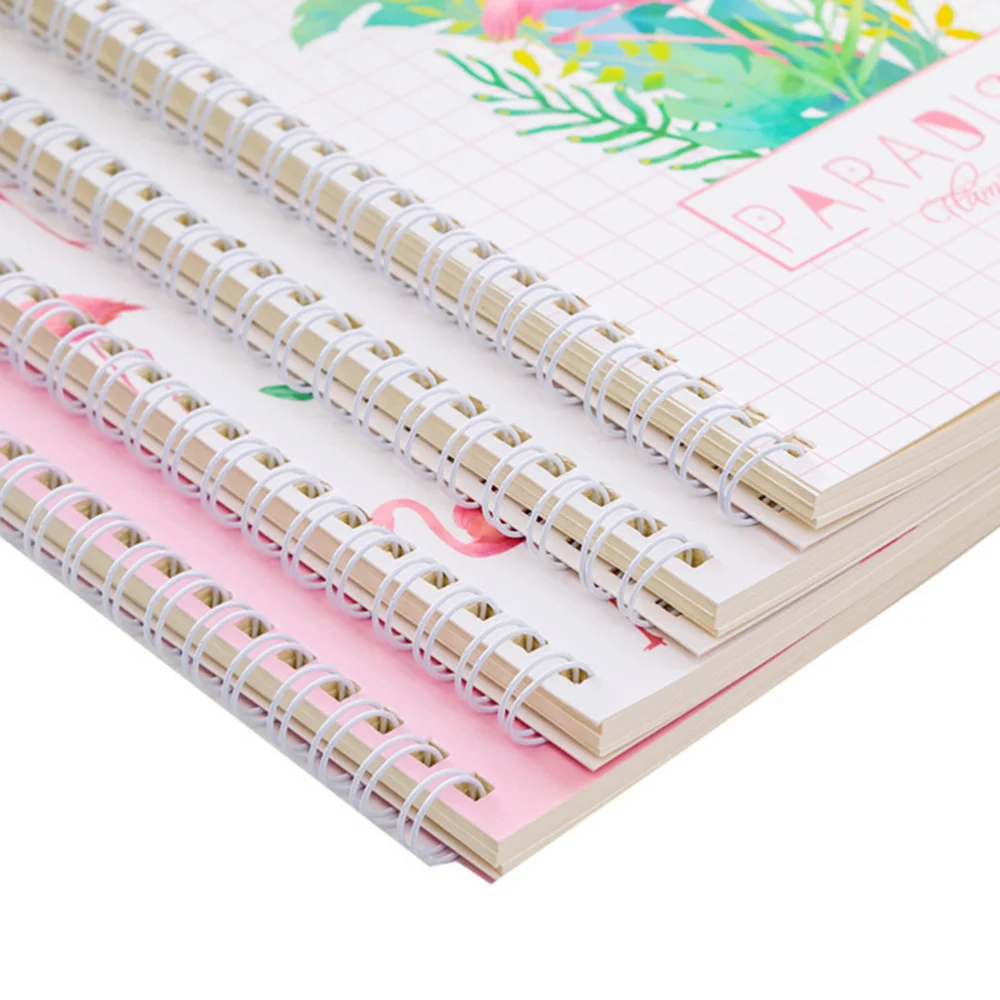

4PCS A5 Small Fresh Coil Book Loose-leaf Notebook Pocket Notepad Office School Supplies Stationery (4 Models Are Issued