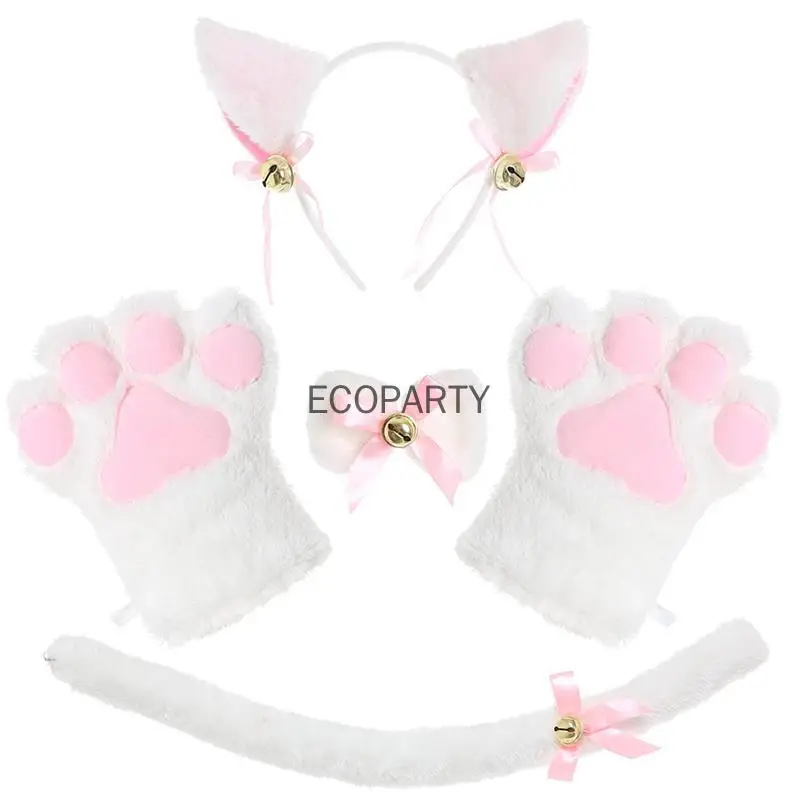 Костюм для косплея кошки котенок хвост уши воротник аксессуар Хэллоуина повязка