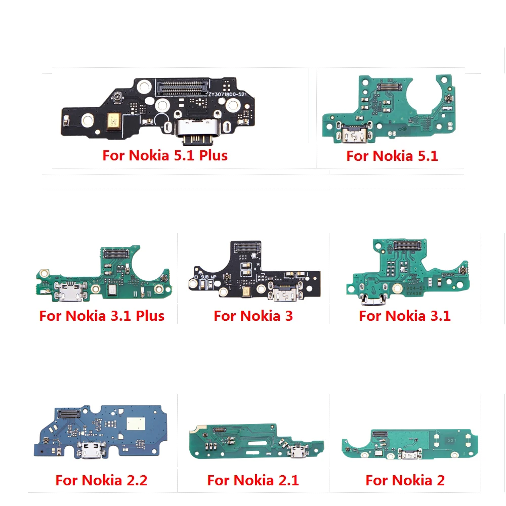 

5pcs/lot Charging Flex Cable With Microphone For Nokia 3.1 5.1 Plus 2.1 2 2.2 3 3.2 4.2 5 Mic Charger Port Dock Connector Board