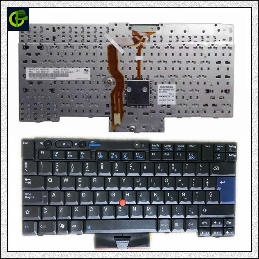 Купи Испанская клавиатура для Thinkpad T410 T420 X220 T510 T510i T520 T520i W510 W520 T400S T410I T420I X220i T410S T420S SP латинская LA за 1,642 рублей в магазине AliExpress