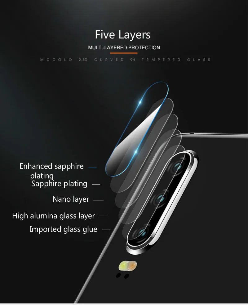 2pcs Lens Screen protector for huawei P30 camera lens 25D Full Tempered Glass on P30lite P30pro Back protective Film | Мобильные