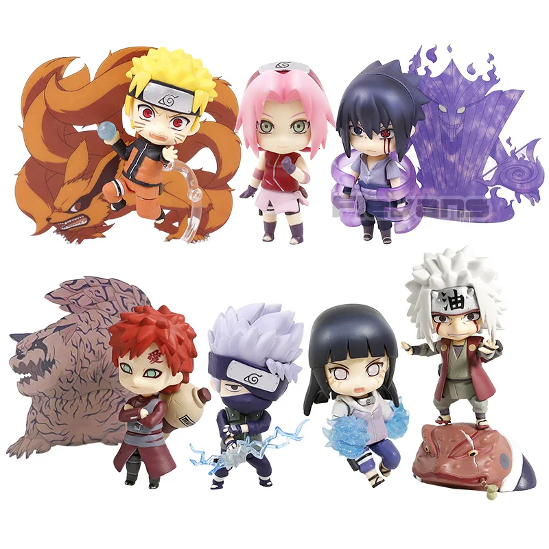 Nendoroid Naruto Shippuden Uchiha Sasuke 707 Uzumaki Наруто 682 хюуга Хината 879 Хатаке Какаши 724 ПВХ фигурка игрушка