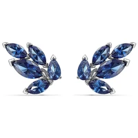 delicate leaf shape blue cz bohemian studs earrings for engagement wedding high quality noble bridal women earring party jewelry
