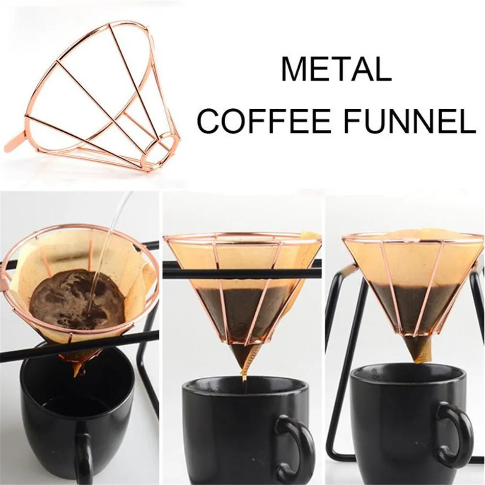 

Бытовой металлический многоразовый держатель для фильтра капельного кофе из нержавеющей стали Воронка сетка фильтр для чая корзина из тве...