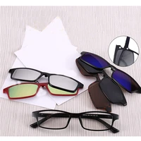 5 in 1 magnetic clip on glasses polarized sunglasses men women optical prescription eyewear frame myopia glasses clips
