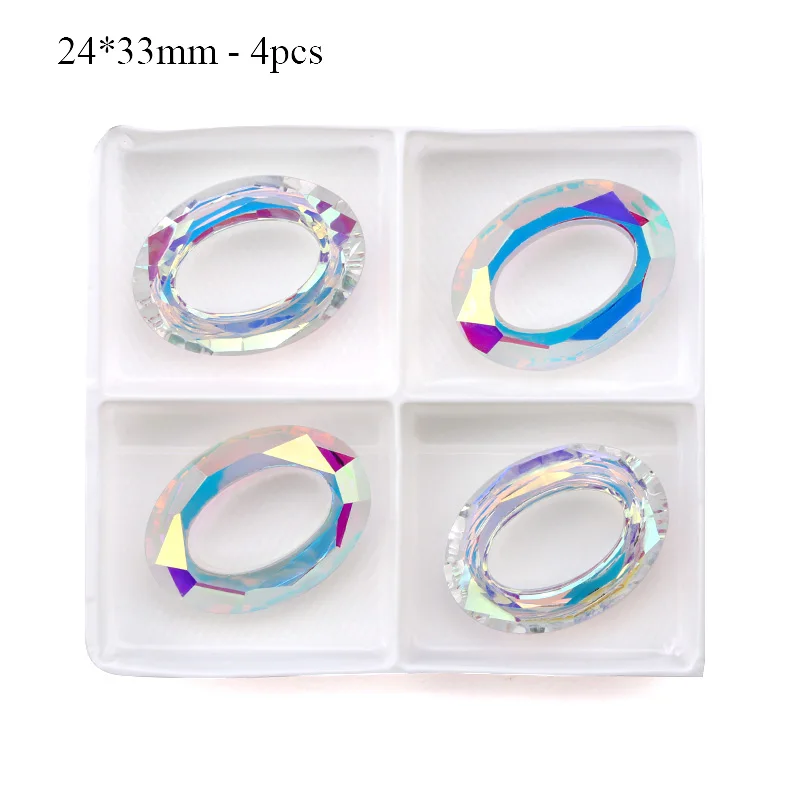 24x33mm - 4pcs QIAO высокое качество несколько форм кристалл AB одежда бусины разноцветные ювелирные изделия стеклянные модные подвески, DIY аксессуары - Цвет: 24x33mm - 4pcs