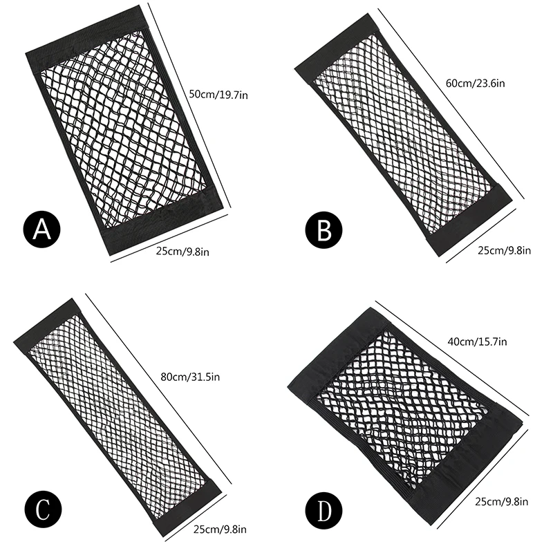 

Car Back Rear Mesh Trunk Seat Elastic String Net Magic Sticker Universal Storage Bag Pocket Cage Auto Organizer Seat Back Bag