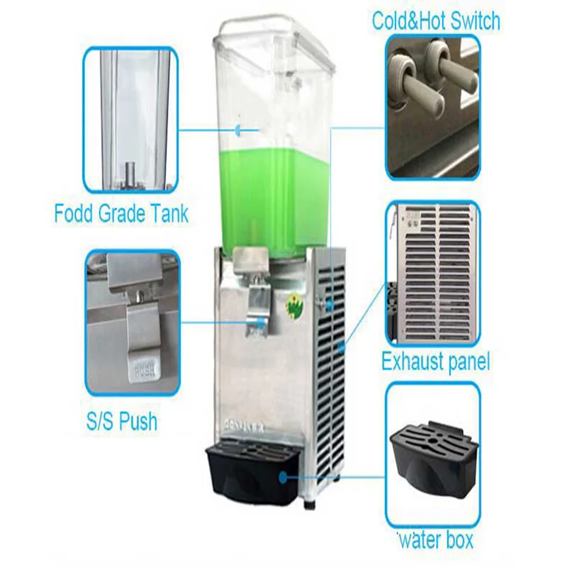 

2020 Cheap Price Commercial Single Tank Fresh Juice Dispenser 18L Stainless stell