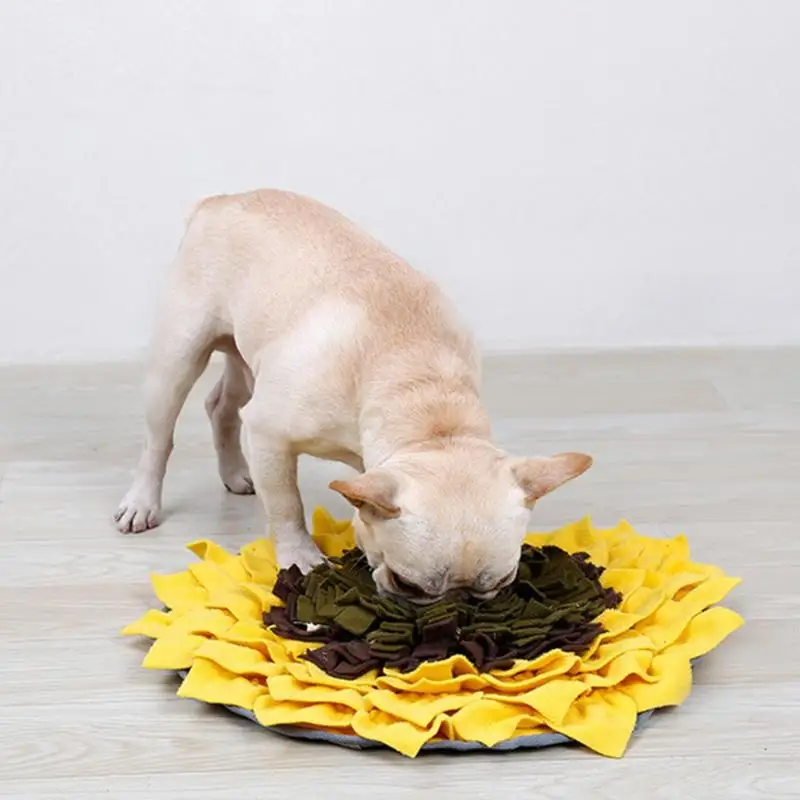 

Pet Sunflower Shaped Choking Bowl Mat Dogs Cats Snuffle Bowl Mat Snuffle Training Feeding Pads Foraging Mat Relieve The Press