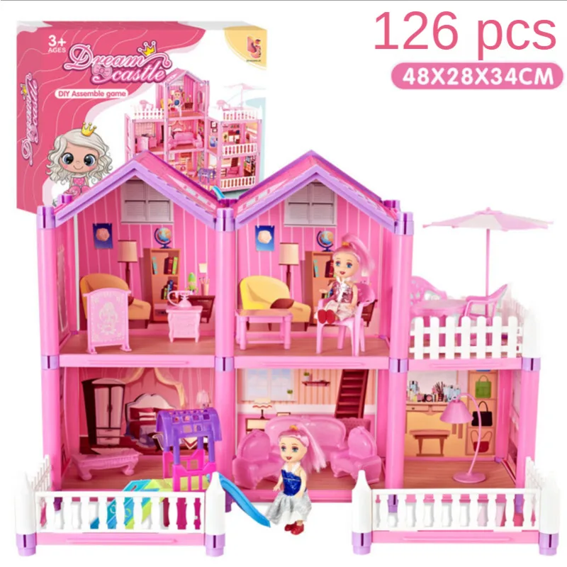 diy house toy dollhouse villa collocation home houses surprise dollhouse furniture kit animal family toys set children gift free global shipping