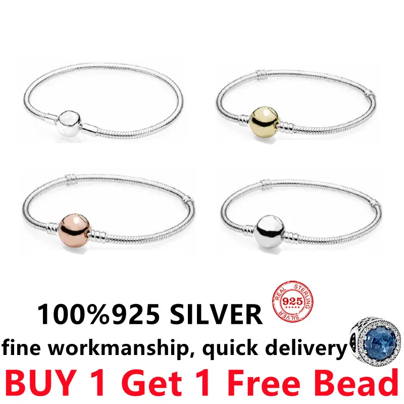 

Hot sale series 100% 925 Sterling Silver rose gold Heart Bracelet suitable for original beads charm DIY jewelry gift to women