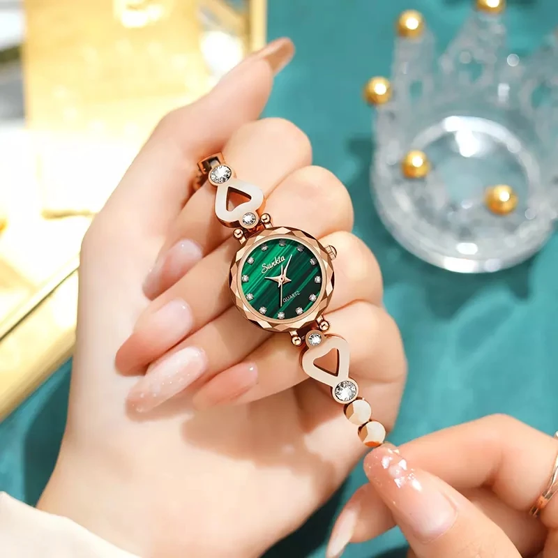 

SUNKTA 2021New Watch Women Quartz Diamond Ladies Clock Gift Montre FemmeTop Brand Luxury Tungsten Steel Wristwatches Waterproof