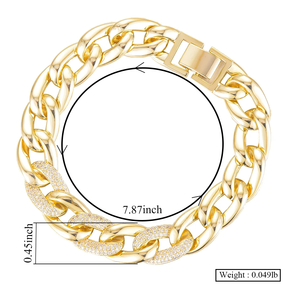 

Siscathy Trendy Women Man Punk Bracelets Charms Cubic Zirconia Luxury Link Chain Bracelets Bangles Fashion Jewelry Finding 2020