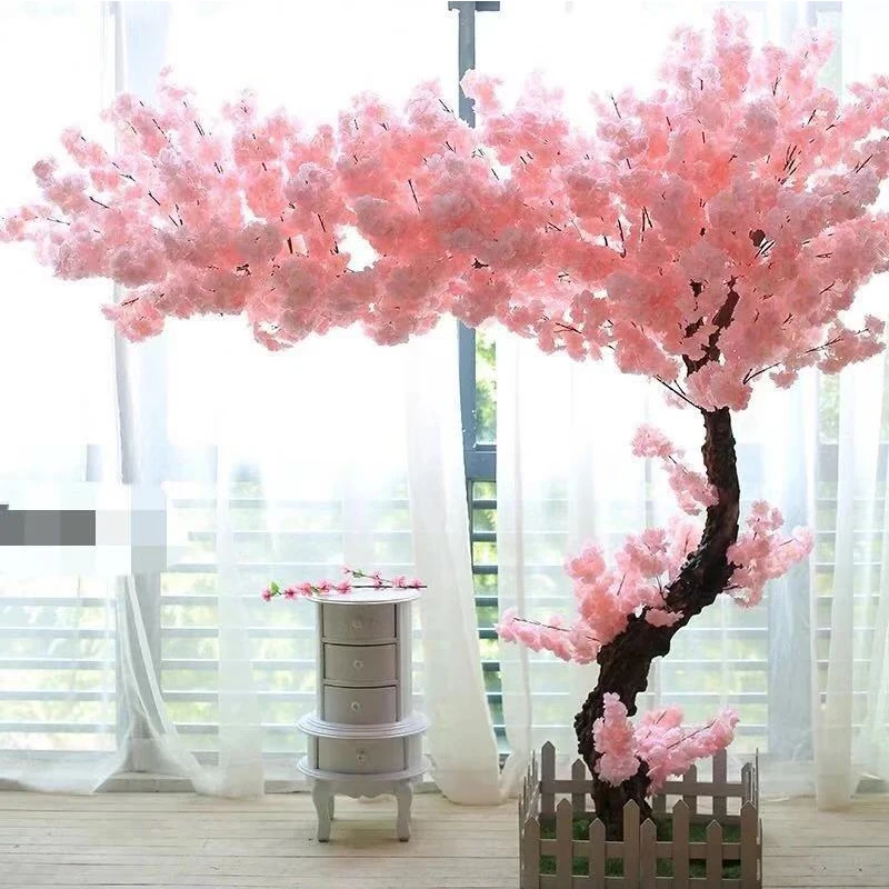 

Artificial Cherry Tree Simulated Plant Fake Tree Green Banyan Wedding Party Decorations Outdoor Stage Garden Decoration