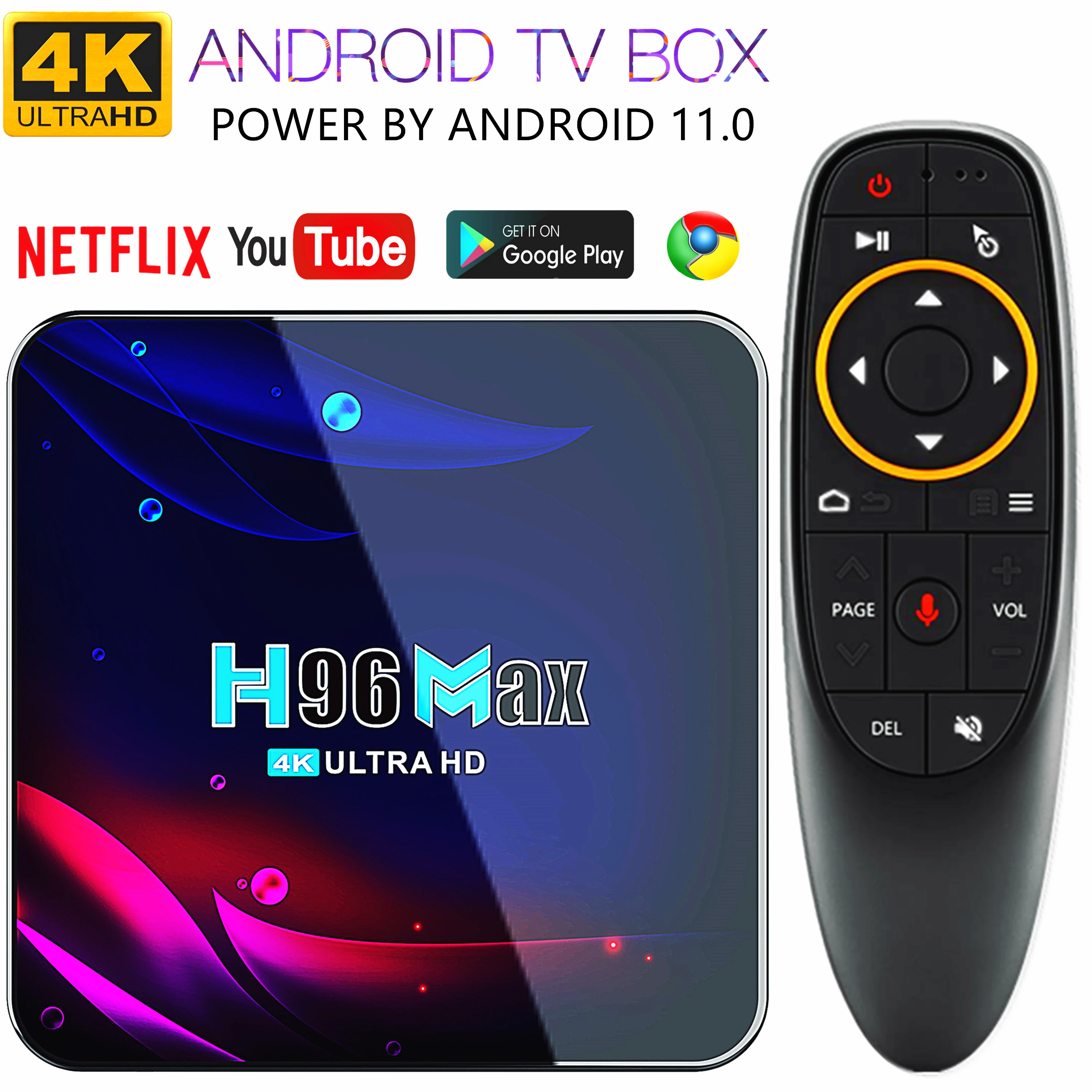 ТВ-приставка с четырехъядерным процессором Android 11 0 Youtube Netflix Google Play 10000 + |