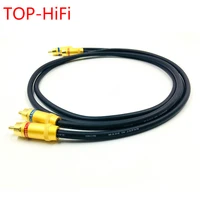 top hifi gold plated rca reference interconnect cable 2 rca to 2 rca audio cable with single crystal copperr canare l 4e6s 1905