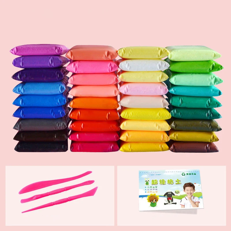 

12/24/36 Color Light Soft Clay DIY Toys Child Educational Air Dry Polymer Plasticine Safe Colorful Light Clay Toy Gift To Kids