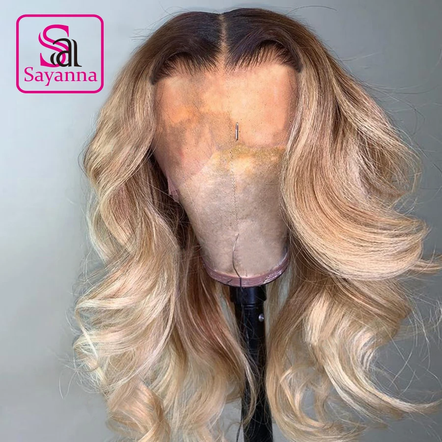 

Парики из натуральных волос на кружевной основе, 180% бразильские волосы 13x 6, цвет Омбре, предварительно выщипанные волосы Remy, 4 27