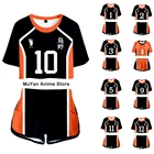 Шорты-рубашки с рисунком Аниме Haikyuu Cosplay Костюм Hinata Shoyo Nishinoya форма Yuu Sports Karasuno Koukou для старшей школы и волейбола