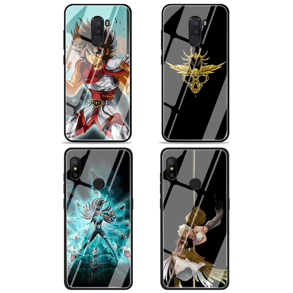 Чехол для телефона из закаленного стекла с мультипликационным принтом EWAU Saint Seiya
