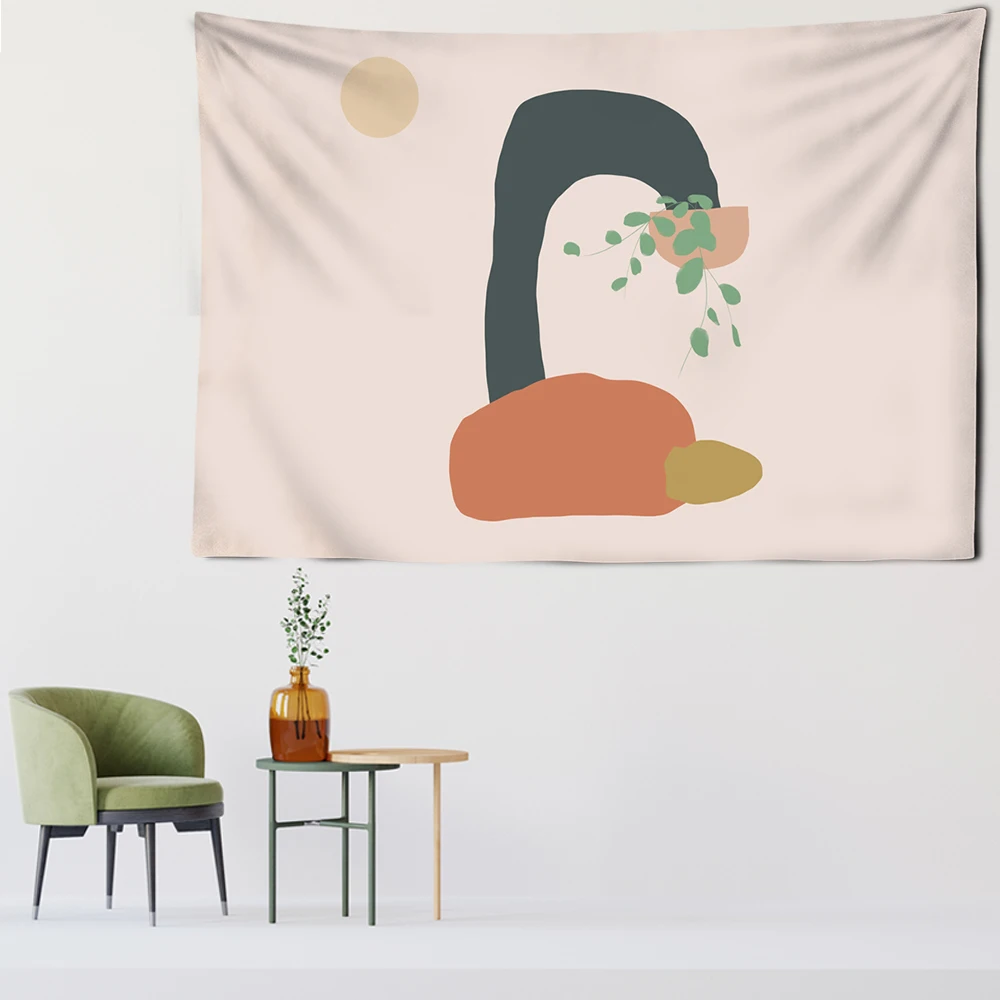 

Tapestry Nordic Wall Tapestry for Living Geometry Abstract Room Plant Wall Art Canvas Painting NordicWall Tapestries