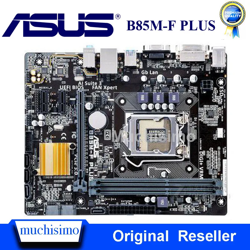 

Оригинальная материнская плата ASUS B85M-F PLUS LGA 1150 DDR3 USB2.0 USB3.0 DVI VGA 16 Гб B85, восстановленная десктопная материнская плата