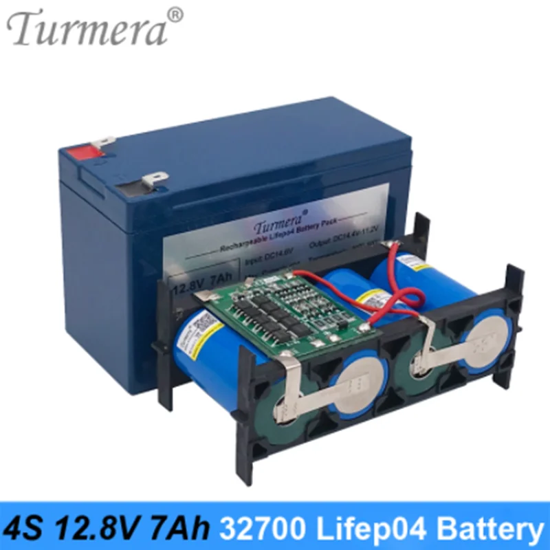 Turmera 32700 Lifepo4 Батарея пакет 4S1P 12 8 V 7Ah с 4S 40A сбалансированный BMS для электрического