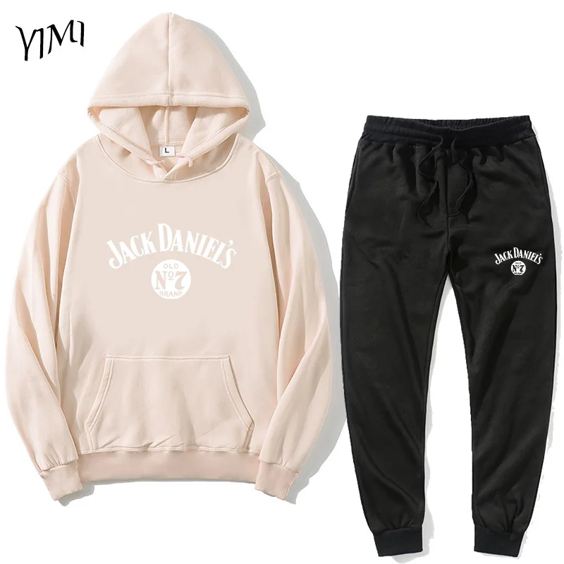

Fleece sportswear ladies two-piece hooded oversized sweatshirt pants solid color hooded suits autumn and winter casual wear