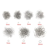 100pcs 9 size stainless steel open ring for diy necklace bracelet chain fashion jewelry making findings