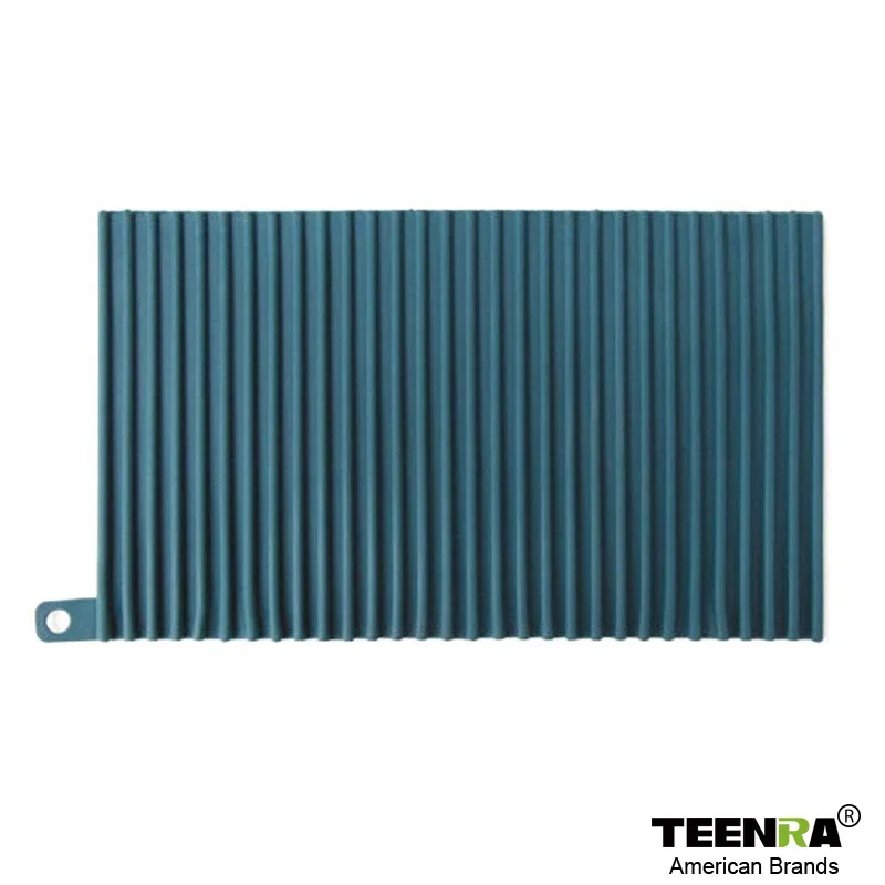 Dark blue TEENRA Multifctional силиконовый сливной коврик Нескользящая сушилка для посуды коврик Flume дренажный коврик термостойкий Коврик кухонные аксессуары - Цвет: Dark blue