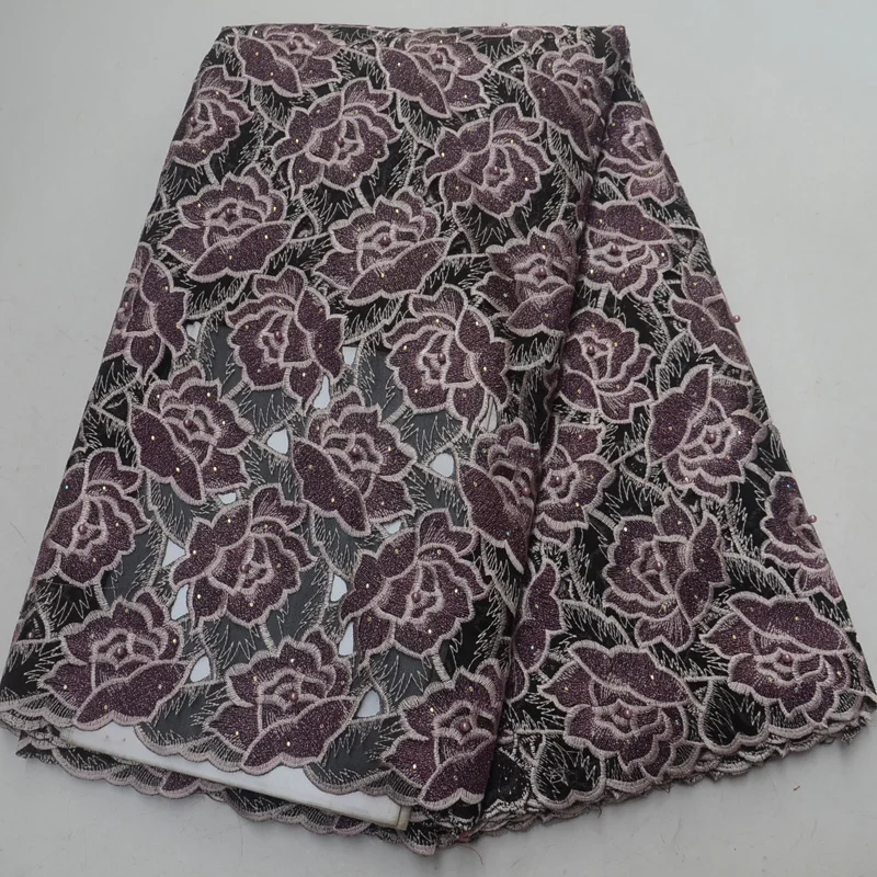 Бесплатная доставка (5 ярдов/шт) Фантастическая вышитая кофейная африканская