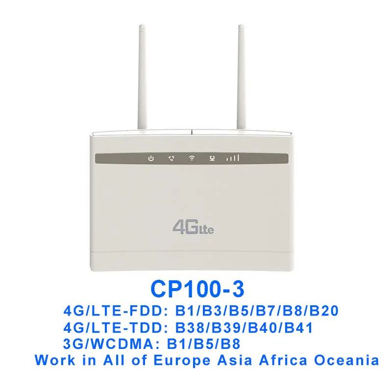 TIANJIE разблокированный 4G маршрутизатор 300 Мбит/с Wi-Fi роутер 4 г LTE CPE Wifi роутер с поддержкой порта LAN Слот для sim-карты беспроводной wifi роутер - Цвет: CP100-3
