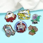 Брошь в виде цветка, черепа, глазного яблока, музыкальной шкатулки, о  моя Мария! Скелет, мама, ребенок, птица на эмали, булавки, роза, любовь, лацкан, брошь, значок, ювелирные изделия