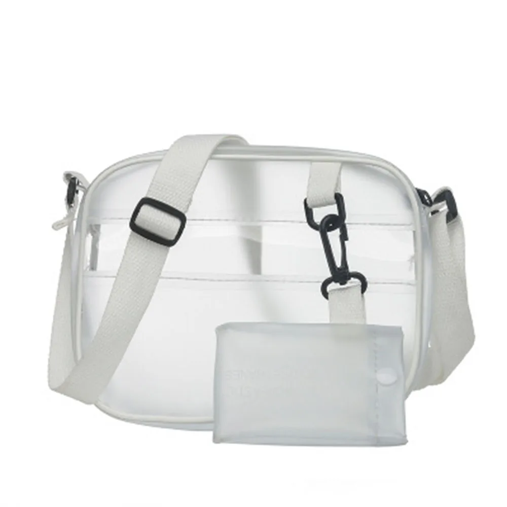 

2021 New Fashion Women Clear Tote Bag Pvc Handbag Shoulder Transparent Portable Beach Clutch Purse Diagonal Bag For Any Occasion