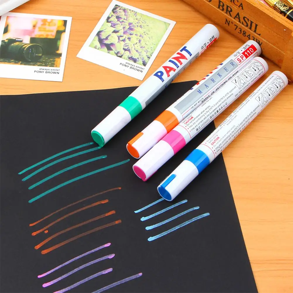 

Waterdichte Auto Motor Permanente Tyre Loopvlak Metalen Rubber Paint Marker Pen Art Diy Tekening Pen Kantoor Schoolbenodigdheden