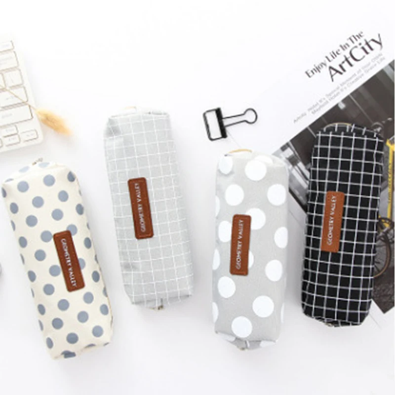 

Cute Kawaii Canvas Pencil Case High Capacity Pen Bags Cute Letter Pencil Bags For Girls Gift School Supplies Stationery