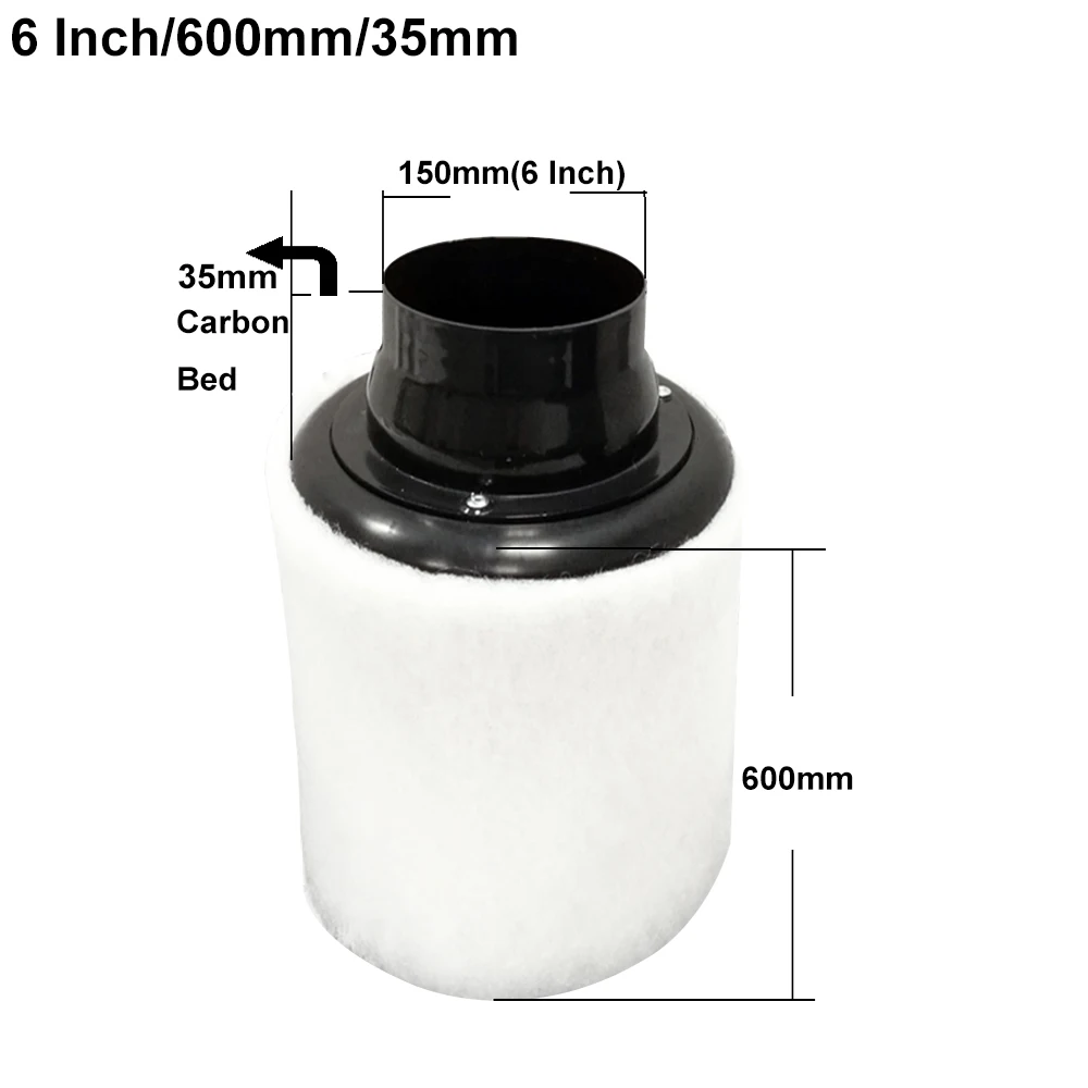 6inch 150x600x35mm Угольный фильтр светать и фильтр внутренний угольный фильтр для очистки воздуха для тент теплицы гидропоники очиститель воздуха части - Цвет: 6inch 150x600x35mm