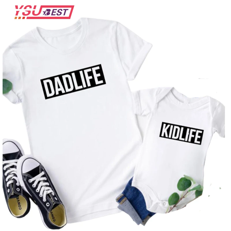 Футболки для папы и ребенка одежда Отца Сына одинаковые наряды на День отца