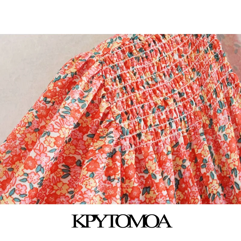 KPYTOMOA женское 2021 шикарное модное эластичное мини-платье с цветочным принтом
