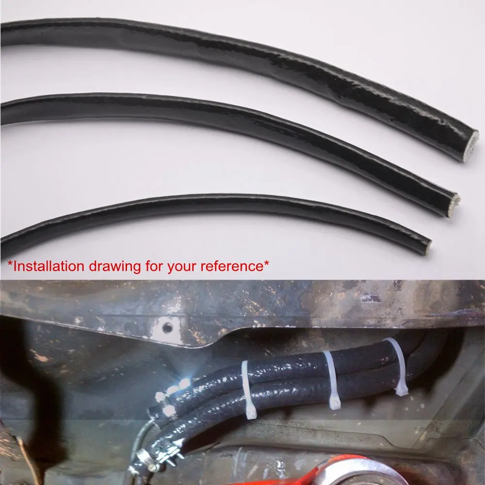AN8 Vulcan Fire Sleeve Braid Flame Shield Black 1/2X1M ID:13 мм для Mustang GT V8 / 05 10 TK FHGAN8|an8 black|shield sleeve |