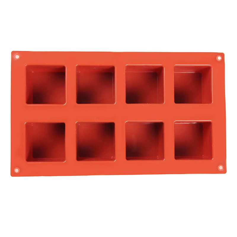 

8 Cavity Square Shape 3D Silicone Molds Cake Decorating Tools For Baking Jelly Pudding Mousse Bakeware Moulds