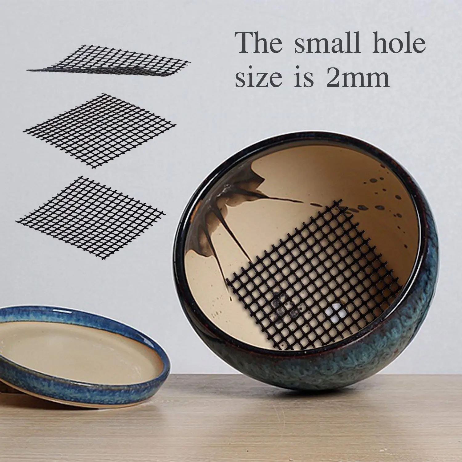 

100 шт. 2X2 дюйма полиэтиленовый садовый дренажный сетчатый коврик бонсай сетчатый экран с отверстиями